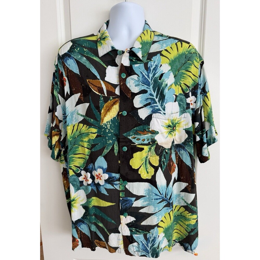 Jams World Men’s Hawaiian Aloha Shirt, XL, “Waiola Black”, Good Condition
